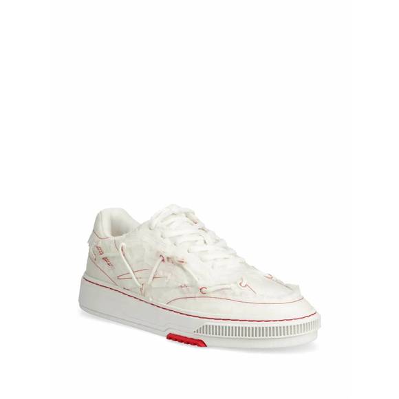 NEW REEBOK men's club c lace-up sneakers in white red - Picture 1 of 7